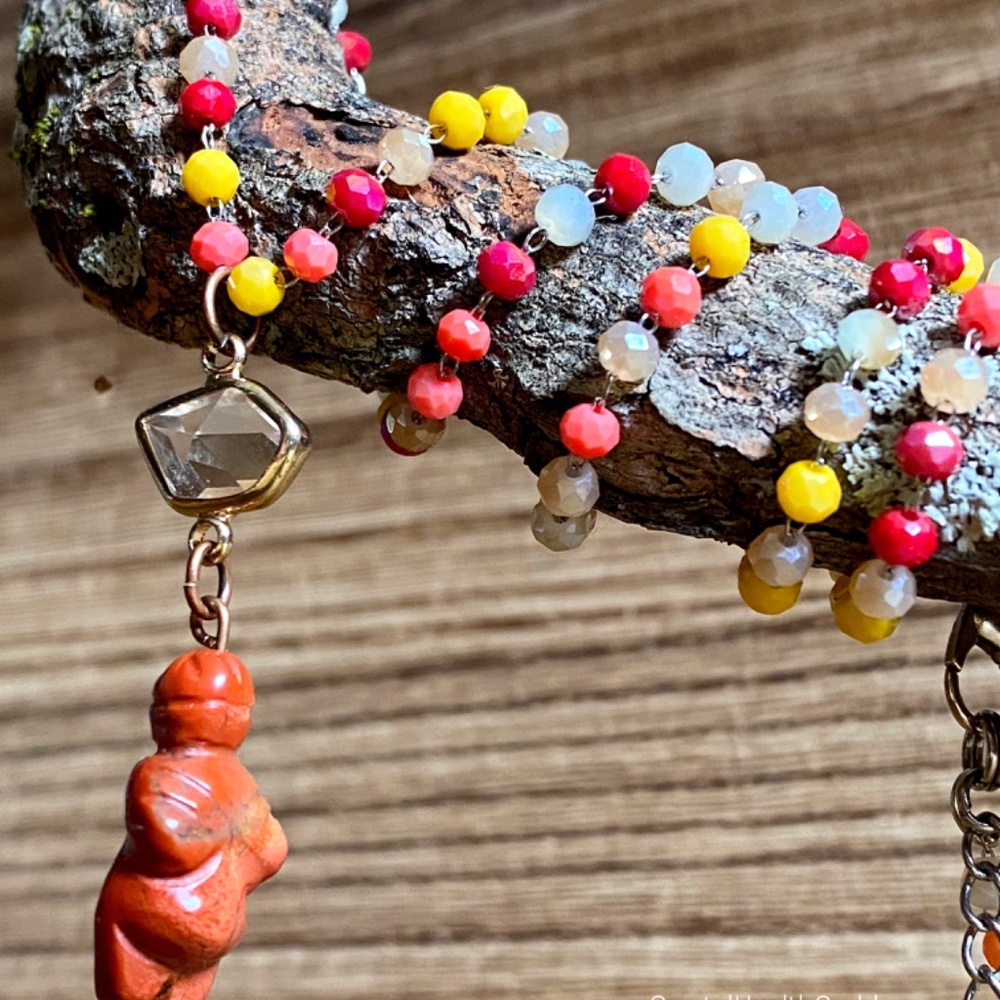 Red Jasper Goddess Crystal Beaded Necklace